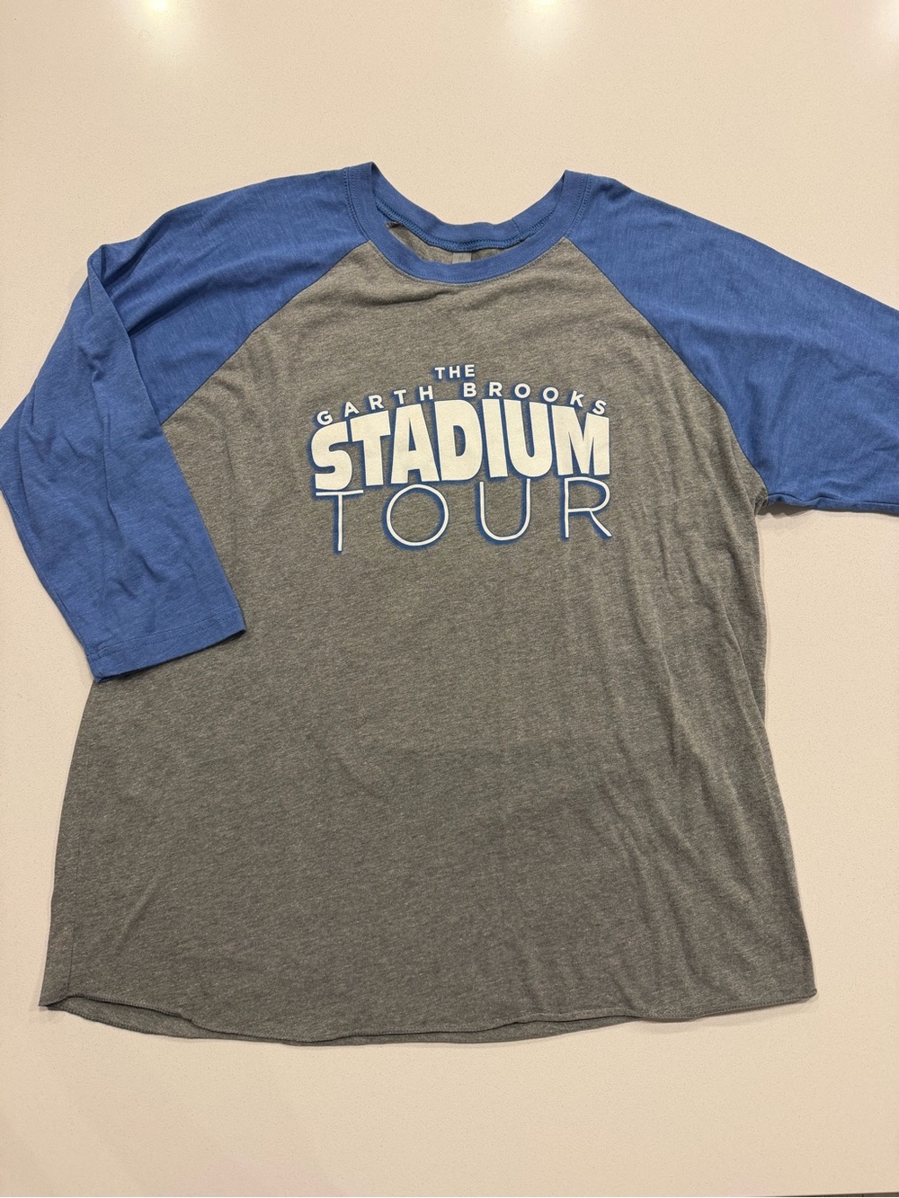Garth Brooks Stadium Tour Raglan Baseball Tee - Gray & Royal Blue